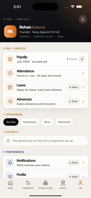 Payslips and attendance for every employee
