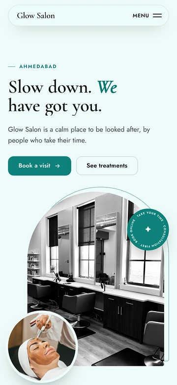 The same site on a phone